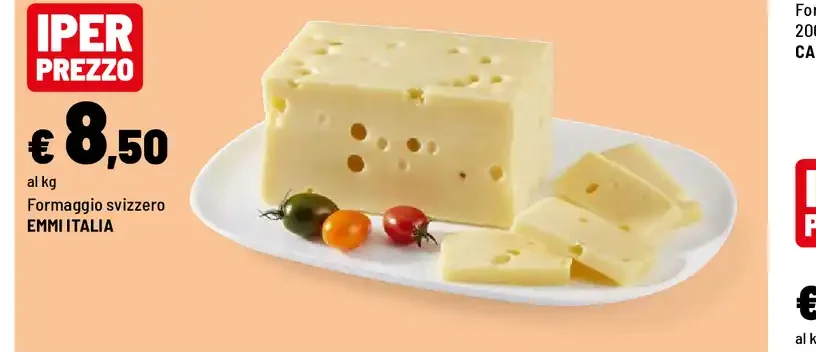 Formaggio svizzero Emmentalia