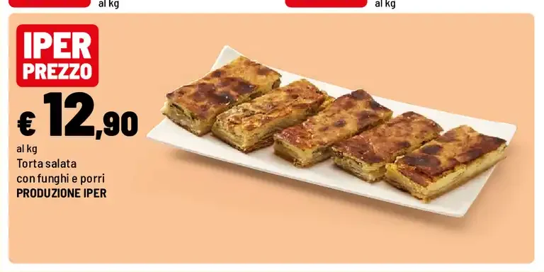 Torta salata con funghi e porri