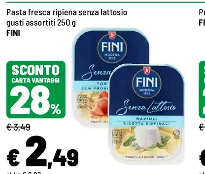 Pasta fresca ripiena senza lattosio