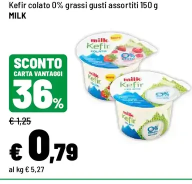 Kefir colato 0% grassi gusti assortiti