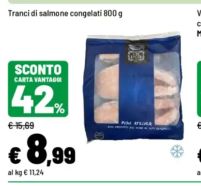 Tranci di salmone congelati