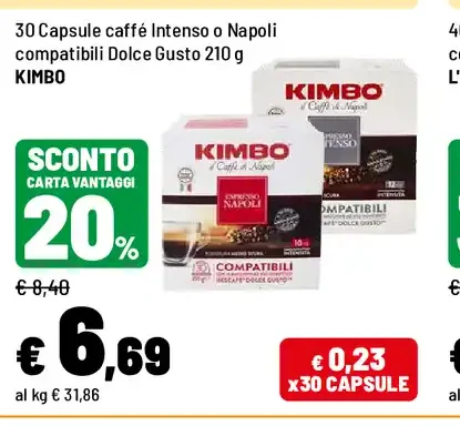 Capsule caffè Intenso o Napoli compatibili Dolce Gusto