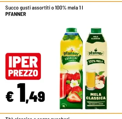 Succo gusti assortiti o 100% mela