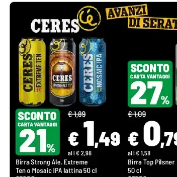 Birra Strong Ale, Extreme Ten o Mosaic IPA