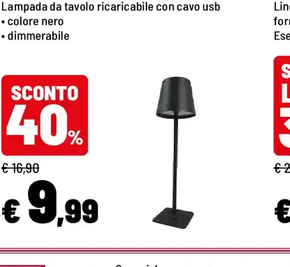 Lampada da tavolo ricaricabile
