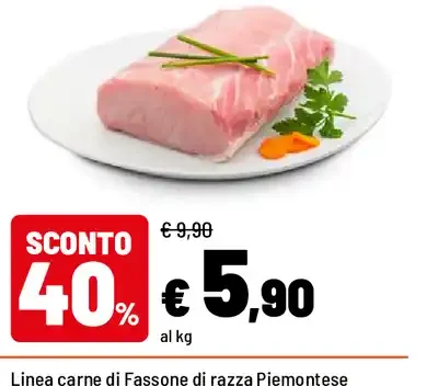 Lonza di suino a pezzi