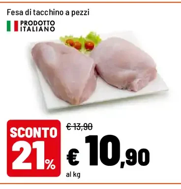 Fesa di tacchino a pezzi