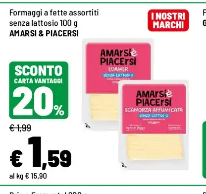Formaggi a fette assortiti senza lattosio