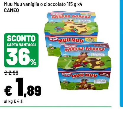 Muu Muu vaniglia o cioccolato
