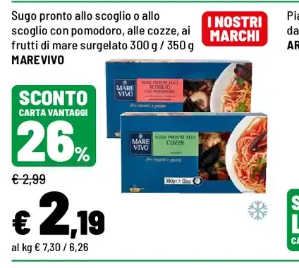 Sugo pronto allo scoglio o allo scoglio con pomodoro, alle cozze, ai frutti di mare