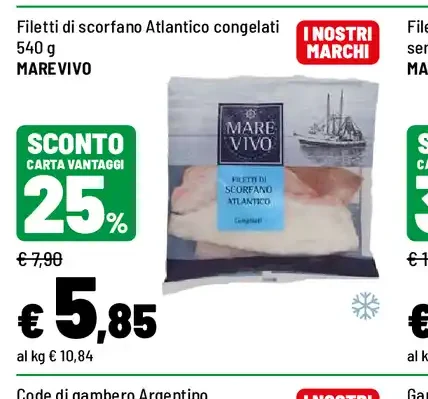 Filetti di scorfano Atlantico congelati
