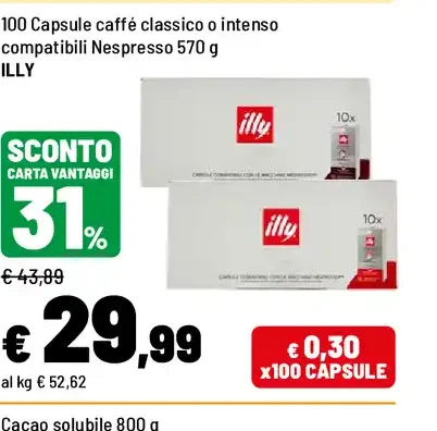 Capsule caffè classico o intenso compatibili Nespresso