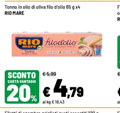 Tonno in olio di oliva filo d'olio
