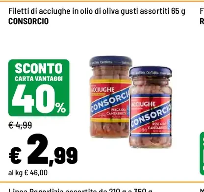 Filetti di acciughe in olio di oliva