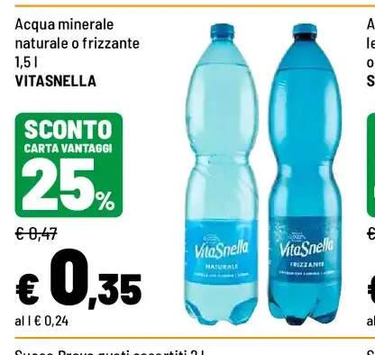 Acqua minerale naturale o frizzante