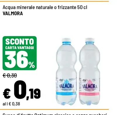 Acqua minerale naturale o frizzante