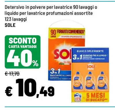 Detersivo lavatrice Sole