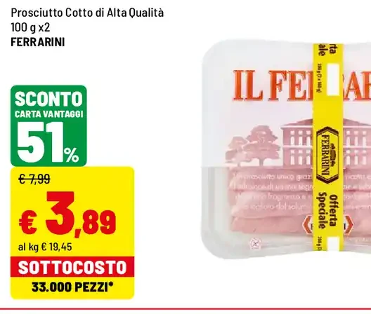 Prosciutto cotto di alta qualità