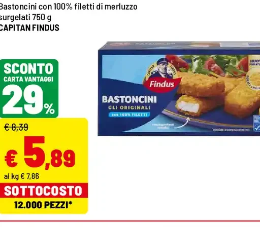 Bastoncini di merluzzo surgelati