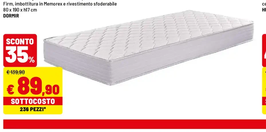 Materasso singolo anatomico