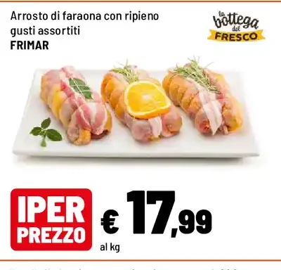 Arrosto di faraona con ripieno gusti assortiti