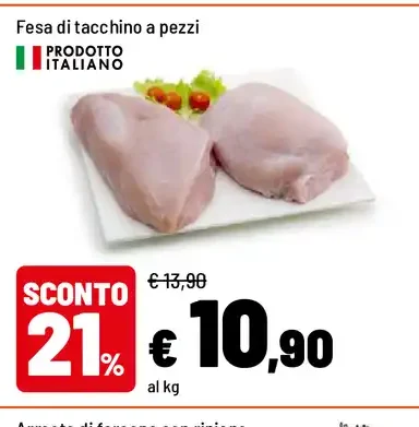 Fesa di tacchino a pezzi