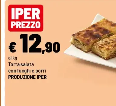 Torta salata con funghi e porri