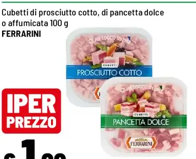 Cubetti di prosciutto cotto o pancetta