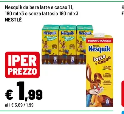 Nesquik da bere latte e cacao