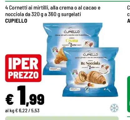 Cornetti assortiti surgelati
