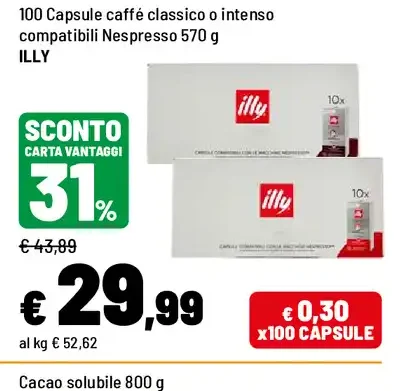 Capsule caffè classico o intenso compatibili Nespresso