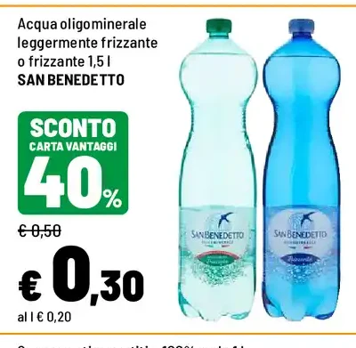 Acqua oligominerale leggermente frizzante o frizzante