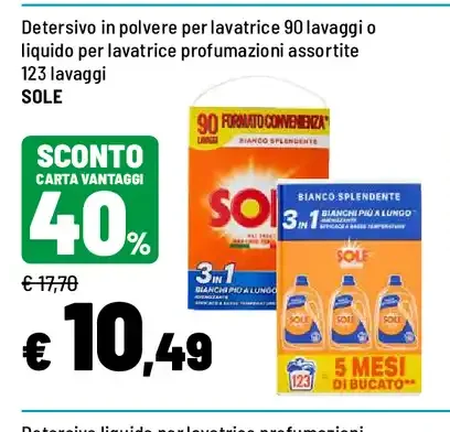 Detersivo lavatrice Sole