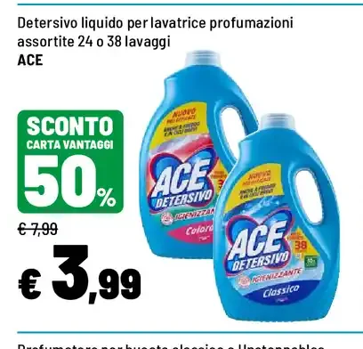 Detersivo lavatrice Ace