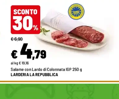 Salame con lardo di Colonnata IGP
