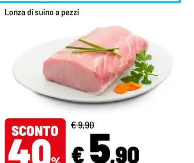 Lonza di suino a pezzi