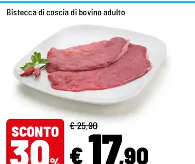 Bistecca di coscia di bovino adulto
