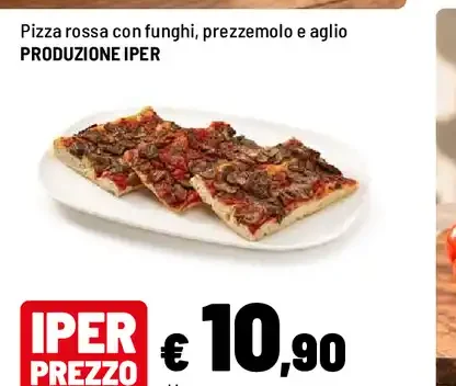 Pizza rossa con funghi
