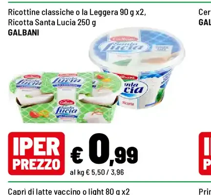 Ricottine classiche o alla Leggera / Ricotta Santa Lucia
