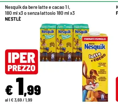 Nesquik da bere latte e cacao