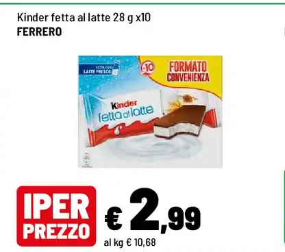 Kinder fetta al latte