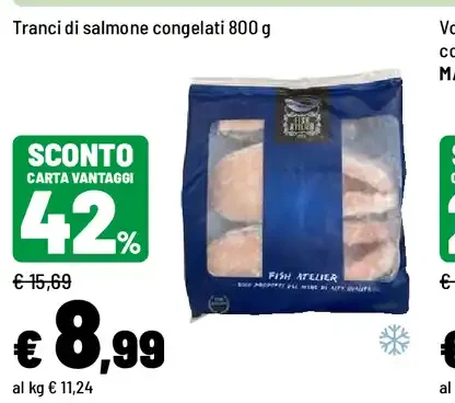 Tranci di salmone congelati