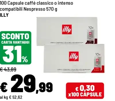 Capsule caffè classico o intenso compatibili Nespresso