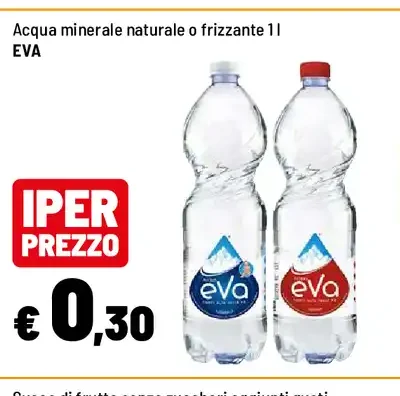 Acqua minerale naturale o frizzante Eva