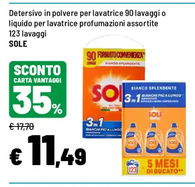 Detersivo lavatrice Sole