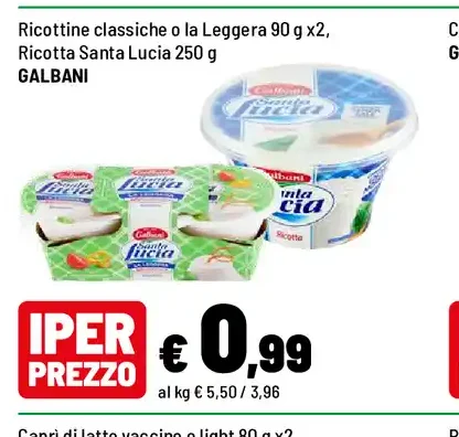 Ricottine classiche o alla Leggera / Ricotta Santa Lucia
