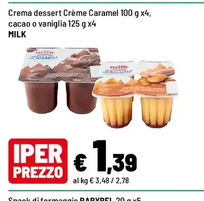 Crema dessert Crème Caramel / cacao o vaniglia