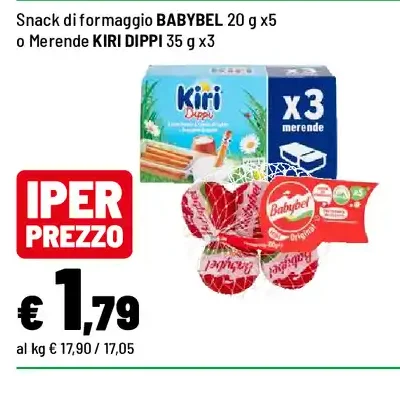 Snack di formaggio Babybel / Merende Kiri Dippi