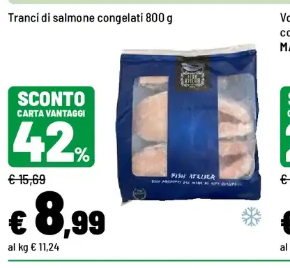 Tranci di salmone congelati