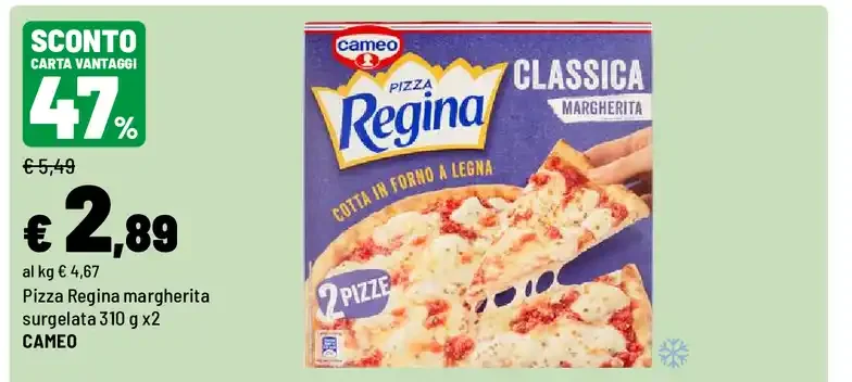 Pizza Regina margherita surgelata